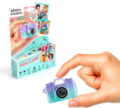 Canal Toys Photo Creator – Mini Appareil Photo Enfant Violet & Bleu – Photo & Vidéo Numérique, 14 Filtres, Flash, Micro et Porte-clés – Caméra Enfant 8 Ans+ Format Voyage – USB-C – CLK072