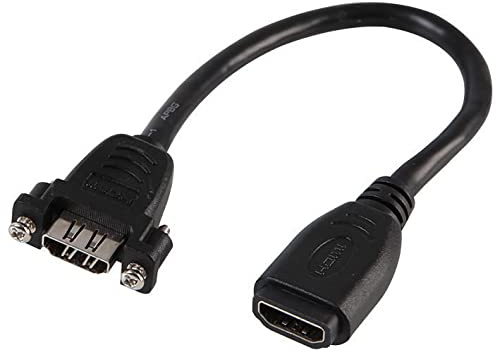 Pro Signal HDMI Female to Female Panel Mount Adaptor Lead, 160mm Black