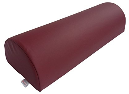 Zen — Rouleau Trois-Quarts pour Tables de Massage et de thérapie 60×23×16cm — Coussin Table de Massage pour la Nuque et Les Genoux — Rouleau pour Les Genoux Semi-Circulaire en Similicuir PU Bourgogne