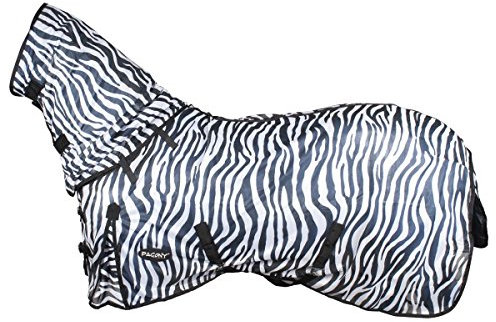 Pagony Zebra Fliegendecke mit aufrollbarem Halsteil Schwarz/Weiss Größe: 155/6'7