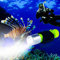 BlueFire Linterna de Buceo, Linterna LED Subacuática de 1100 Lúmenes, Mini Linterna Profesional Impermeable para Exteriores, Deportes y Buceo