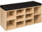 TecTake® Zapatero Madera con cojín extraíble, estanteria Zapatero Ajustable, Mueble Zapatero Entrada recibidor, Organizador Zapatos, Banco Madera para Guardar Zapatos - Negro/Roble Claro