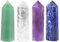 mookaitedecor Natural Healing Crystal Wands Set of 4, Quartz Crystal Stone Hexagonal Point for Chakra Meditation Wiccan Witchcraft Decor Gift, Amethyst & Lapis Lazuli & Clear Quartz & Green Aventurine