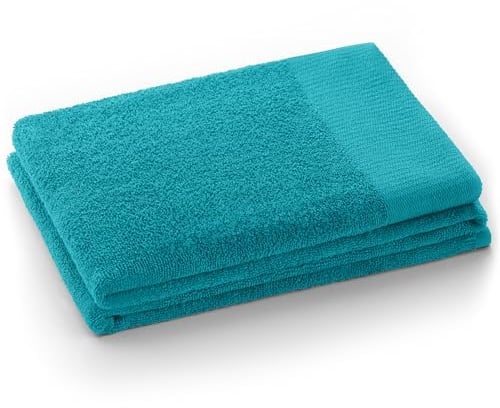 AmeliaHome Duschtuch 70x140 cm Türkis 100% Baumwolle Qualität Saugfähig Amari