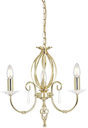 Casa Padrino Barock Kronleuchter Messing Ø 38 x H. 42 cm - Elegante Wohnzimmer Kronleuchter - Kronleuchter im Barockstil