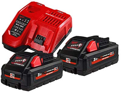 Milwaukee M18HNRG-302 18V 2x3.0Ah RED LI-ION Battery Charger Kit M18 M14 M12