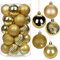 6CM Weihnachtsdeko Weihnachtskugeln, 25 Stücke Bruchsiche Christbaumkugeln Ornamente Weihnachtsbaumschmuck für Weihnachtsbaum Christbaumkugeln Weihnachtsdekoration Kugeln