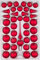 39 TLG. Glas-Weihnachtskugeln Set in 'Classic Rot Silber' Regen - Christbaumkugeln - Weihnachtsschmuck-Christbaumschmuck