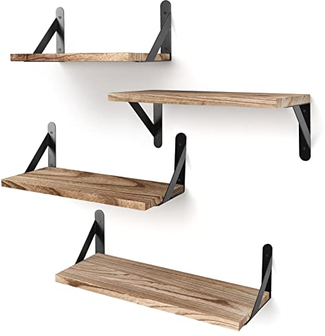 YGEOMER Schweberegale für die Wand, verschiedene Größen, Bauernhaus-Wandregal für Schlafzimmer, Badezimmer, Wohnzimmer, Küchendekoration (4er-Set)