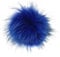 FISH IN THE SEA Premium Echtfell Bommel 17-19cm Fellbommel Royal Blau mit Druckknopf in leicht zum Anbringen abnehmbarer Pom Pom für Strickmütze