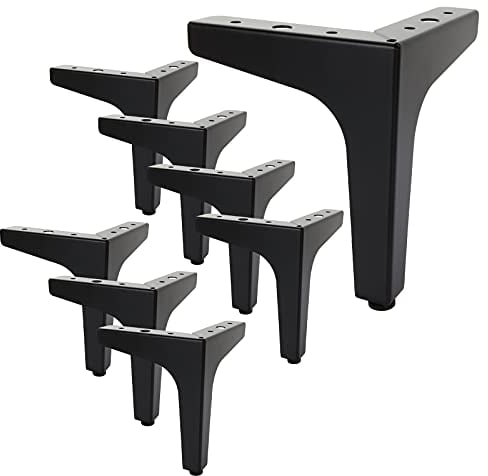 SENENQU 8 Pack 6 / 15cm Metal Furniture Legs, Black Triangle Table Legs for Modern Furniture