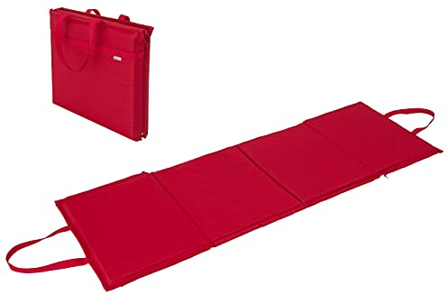 HOBBYGARDEN 2in1 Strandmatte faltbar zur Tasche – Tragbare Sonnenliege, Gartenliege, Isomatte & Feldbett mit Kopfkissen | Komfortable Strandauflage Farbe: Rot