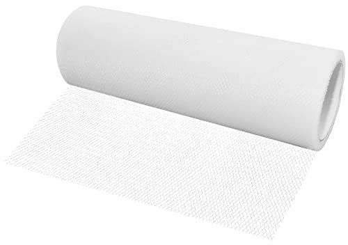 AERZETIX - C55249 - Rollo red de tul 15cm x 9m - color: blanco - para confección costura ropa artesanía decoración