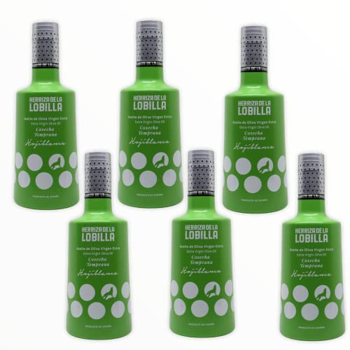 Herriza de la Lobilla - Aceite de Oliva Virgen Extra Premium Caja 6 botellas 500 ml | AOVE Hojiblanca | Cosecha Temprana | Productos Gourmet