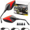 Area1 Premium Rückspiegel Spiegel Paar e-geprüft, rot, M10 Rechts+Linksgewinde. kompatibel mit MT03 MT07 MT09 MT10 MT125 Tracer XT 1200 Tenere FZ6 FZ8 FZ1 XJ6SP Vmax Xmax Nmax WR Tricity