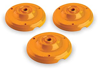 AMARCORDS - 3 Rosetten aus Porzellan für Pendelleuchten mit farbig gewölbten Keramikgehäusen BLAU ORANGE