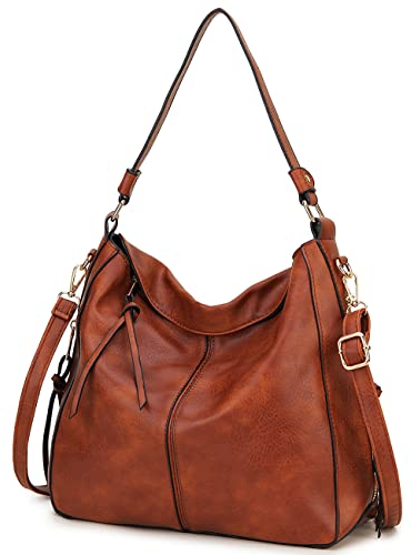 VX VONXURY Hobo Bags for Women, Stylish Faux Leather Tote Handbag Large Shoulder Purse with Side Pockets for Work Travel