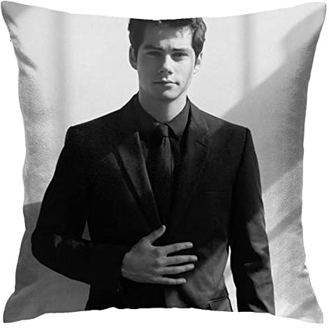 Dylan Obrien Kissenbezüge, doppelseitig, Plüsch-Kissenbezüge, Dekoration für Schlafzimmer, Wohnzimmer, 45 cm x 45 cm