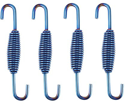 QUARKZMAN 4 pcs Moto Échappement Tuyau Ressort 68mm 2.68 Inoxydable Acier Bleu