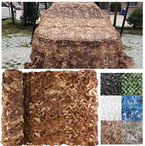 DGSFES Tarnnetz Desert Camouflage Sichtschutz Garten, Jagd Sonnenschutz Tarnung Netz Woodland Armee Tarnung Net, Tarnnetz Langlebig,Camping Deko Outdoor,1X1m