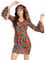 JNAOZI 70er Jahre Kostüm Dicso Kleid für Frauen - Hippie-Kleid mit Kopftuch - Disco Outfit Frauen für Halloween (L)…