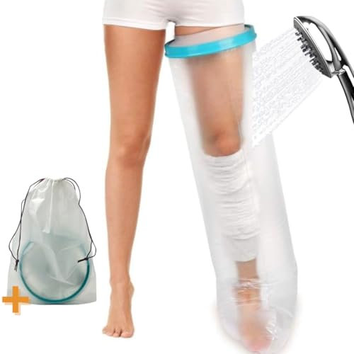 MEDIMINA - Protezione per gesso gamba lunga per adulti (110 cm), copertura per gesso, gamba, unisex, per doccia, protezione totale impermeabile contro l'acqua