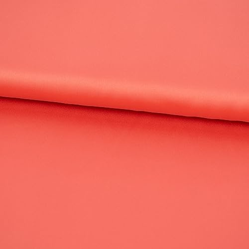 SCHÖNER LEBEN. Royal Micro Satin Stoff Meterware Coral Koralle 1,40m Breite