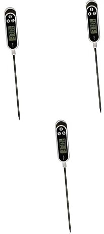 ULTECHNOVO Süßigkeiten 3 Stk Grill Sofort Lesbares Fleisch Kabelloses Digitales Fleisch Sonde Fleisch Kochen Lebensmittelthermometer Für Flüssigkeiten Weiß Süssigkeit Rostfreier Stahl
