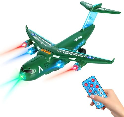 Mingfuxin Fernbedienung Flugzeug Spielzeug für Kinder, Elektronisches Flugzeug Spielzeug mit Lichtern Musik Flugzeug mit Lichtern und Musikflugzeugen für Jungen, Mädchen, Anfänger