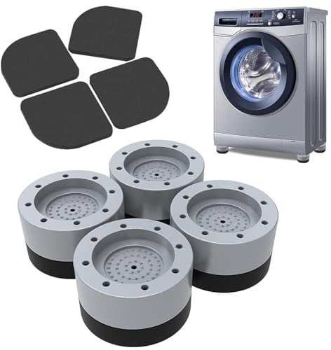 DSFSAEG 4Pcs Washing Machine Anti Vibration Feet Pads and 4Pcs Shock Pads, Non-slip Fixed Pads Anti Vibration Mat Feet Pads For Dryer Washing Machine Fridge Dishwasher