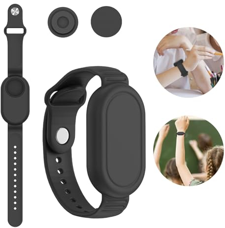 Zodors Wasserfeste Armband Schutzhülle für Samsung Galaxy SmartTag2, Silikon Schutzhülle, Kratzfest, Atmungsaktiv, Leicht, Schwarz, 25cm