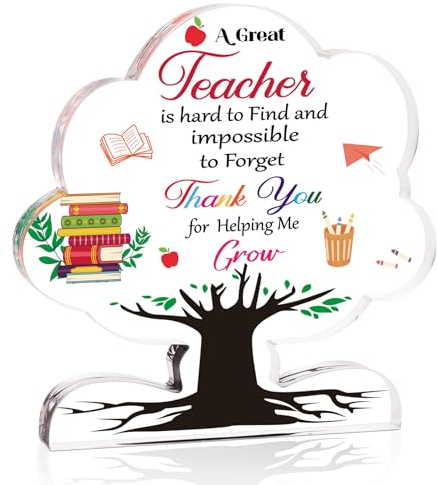 Placa acrílica de árbol para agradecimiento al profesor, graduación, fin de trimestre, jubilación, regalos de cumpleaños