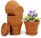 Homeuouz Lot de 6 pots de fleurs avec soucoupe, 12,5 cm, en plastique, avec plusieurs trous de drainage, pot hydroponique, idéal pour l'intérieur et les jardins de balcon, terre cuite
