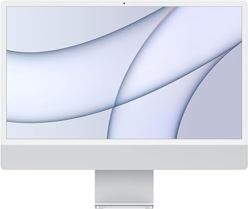 2021 Apple iMac mit Apple M1 Chip mit 8-core CPU (24-zoll, 256GB SSD Kapazität) (QWERTY Spanish) Silber (Generalüberholt)