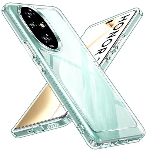 iVoler Anti Ingiallimento Chiaro Cover per Honor 200 Pro 5G, [Antiurto di Grado Militare] Trasparente Sottile Anti Graffio Custodia Case con Paraurti Assorbimento degli urti