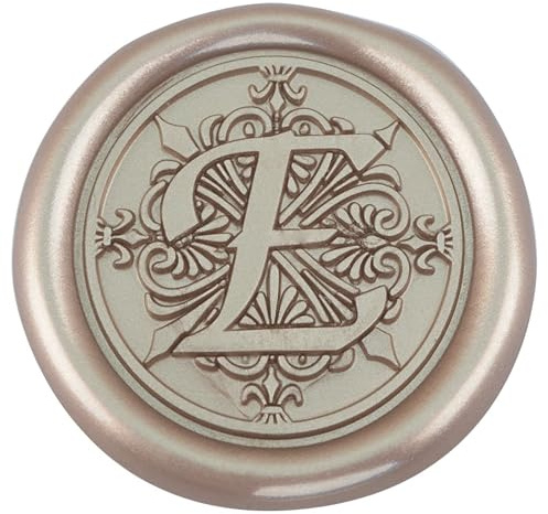 50 Stück Champagner Gold Selbstklebende Wachssiegel | 32mm selbstklebende Siegelsticker für Hochzeitseinladungen, Weihnachten, Geschenkverpackung, Briefumschläge & Partys - Zifospy (Buchstabe E）
