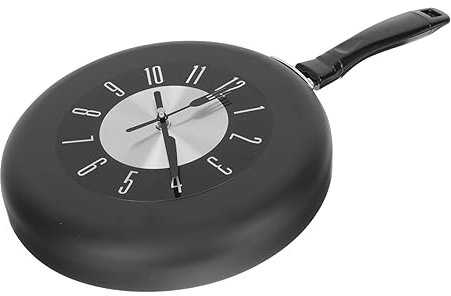 ULDIGI Küchen Kochuhr Küchenthema Wanduhr Nordische Wanduhr Lautlose Sweep Uhr Stummgeschaltete Uhr Kreative Wandbehang Uhr Küchenuhr Runde Wanduhr Bratpfanne Wanddekoration