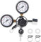 Ejoyous CO2 Druckminderer, CO2 Druckregler Fassregler für Bierzapfanlagen, Dual Manometer, für Bier und Getränke Zapfanlage, Messing und Kunststoff, Glokkenventil, Silber