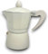 Caffettiera Moka Classica Disponibile in Versioni da 1, 2 o 3 Tazze Design Elegante in Alluminio Verniciato Manico Ergonomico Antiscottatura Effetto Legno, Caffè Italiano (Crema - 3 tazze)