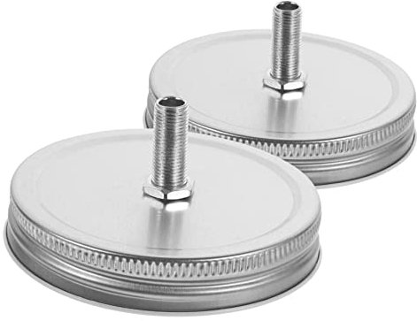 QUMIIRITY 2stücke Mason Jar Öl Lampen Deckel Aus Edelstahl Hitzebeständig Verschleißfest Passend Für Alkohol Petroleumlampen Leicht Mit Praktischem Lochdesign Einfach Zu Montieren Und Transp