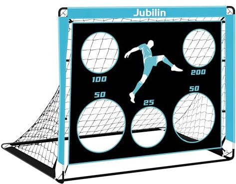 Jubilin Fussballtor, 3 Modi Fussballtore für Garten, Faltbare Fußballtor Kinder mit 6 Hütchen Zielscheibe & Tragetasche, Fussball Tor 120 x 90 x 90 cm für Indoor, Outdoor, Garten, Wiese, Strand