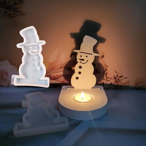SVOCK Silikonform Kerze Weihnachten, Weihnachts-Schneemann-Silikonform, Weihnachten Schneemann Gips zum Gießen Giessformen Silikon, Weihnachten Schneemann Kerzen Formen Kerzenform Silikon Weihnachten