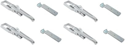 Kit complet de fermeture excentrique galvanisée 210 mm – Fermeture pour mur de bord et caisse, tendeur de levier, 1 à 4 pièces – Accessoires de remorque (1, argenté)