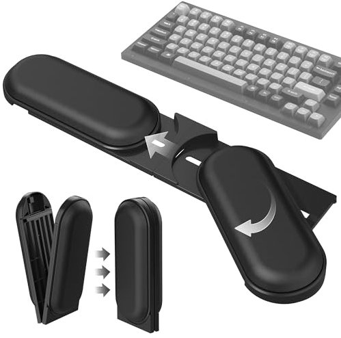AboveTEK Ergonomic Wrist Rest for Keyboard & Mouse – Adjustable Wrist Support Pad with Memory Foam, Foldable & Non-Slip, Relieve Typing Pain, Keyboard Wrist Rest for Gaming, Typing, Work