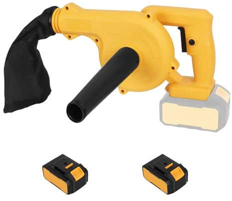 CUSROS Leaf Blower and Vacuum Cordless Leaf Vacuum Electric Leaf Blower Cordless Cordless Garden Vacuum Mini Battery Leaf Collector for Lawn Care, Compact Blower Yellow
