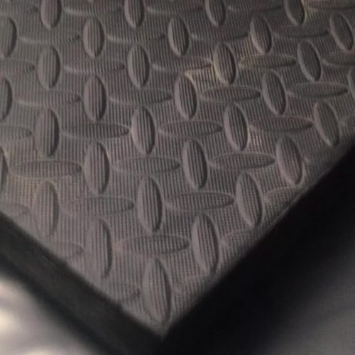 Horse Stable EVA Rubber Floor Mats - 6 x 4ft EVA - 24mm - Black - Checker - Non Slip - Cushioned - Insulating (1 Mat)