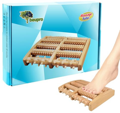 Fußmassagerolle fur Plantarfasziitis, Fußmassagegerät Holz Massage Roller für Fußmassage, Fussmassagegerät Massagegerät für Füße Fußreflexzonenmas und Fußschmerzlinderung