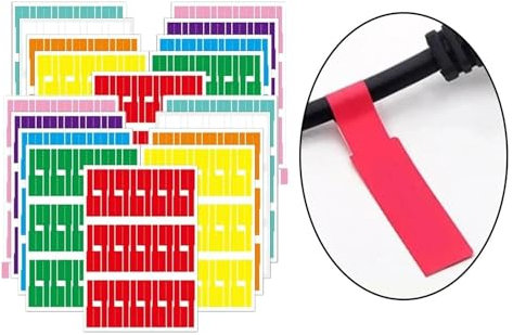 Etiquetas for cables, etiquetas for cables 600 piezas/20 hojas Etiquetas for cables Red de marcado de cables Organizador de pegatinas for impresora a prueba de agua Etiquetas autoadhesivas A4 Etiqueta
