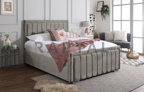 Rio Vegas Velvet Bedframe with Optional Storage in 6 Colours (Silver, Double)
