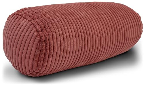 Amilian Nackenrolle mit Bezug 40x15 cm – Cord Kissen mit Füllung – Waschbar – Für Erwachsene & Kinder – Ideal für Nacken (Herzschimmer, 40 x 15 cm)